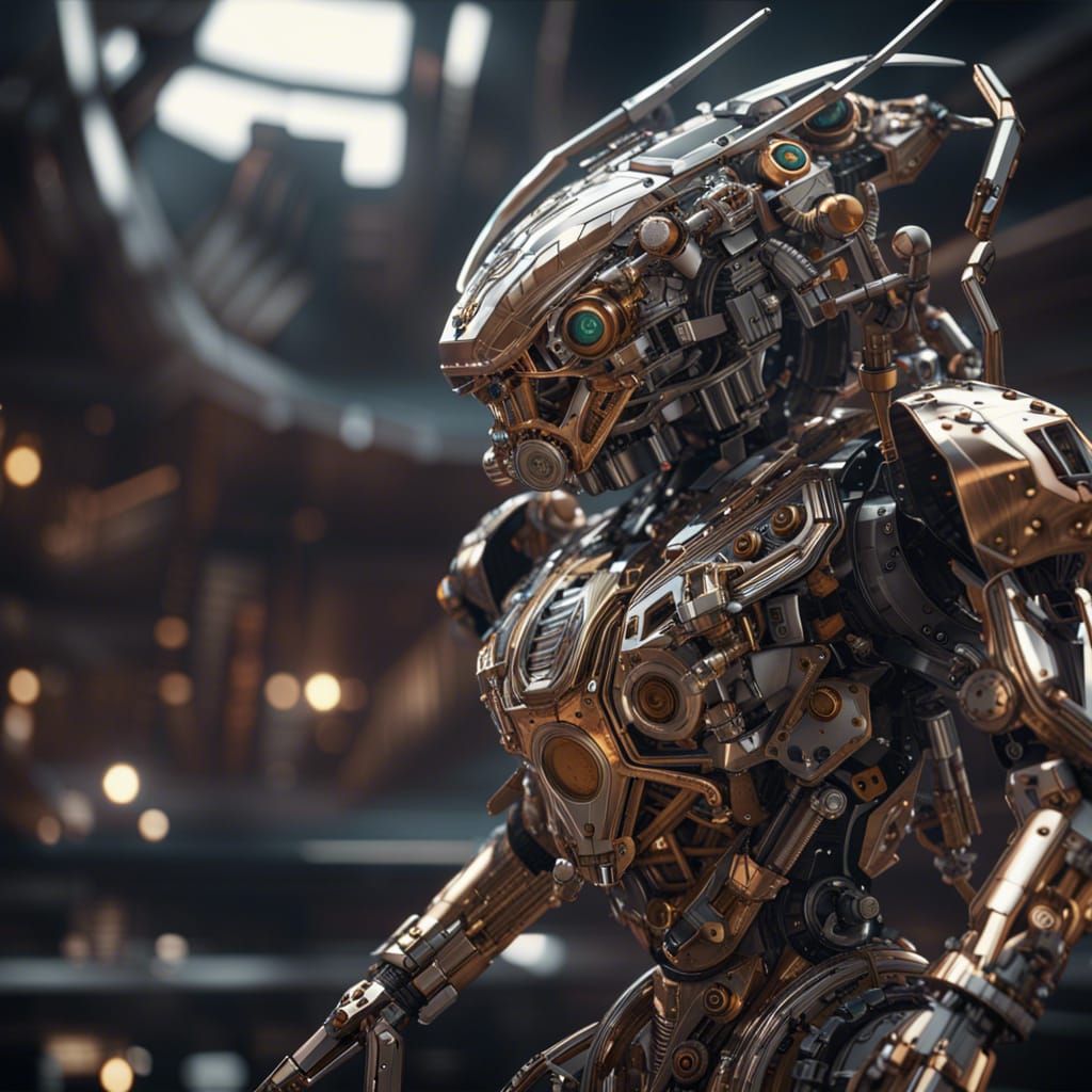 Futuristic Sci-Fi Mech Details Rendered in Blender