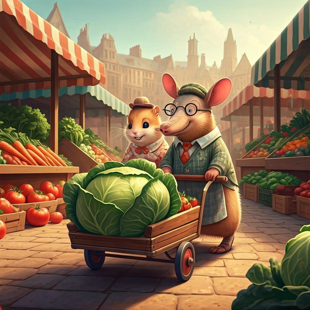 Aardvark and Hamster's Humorous Market Adventure