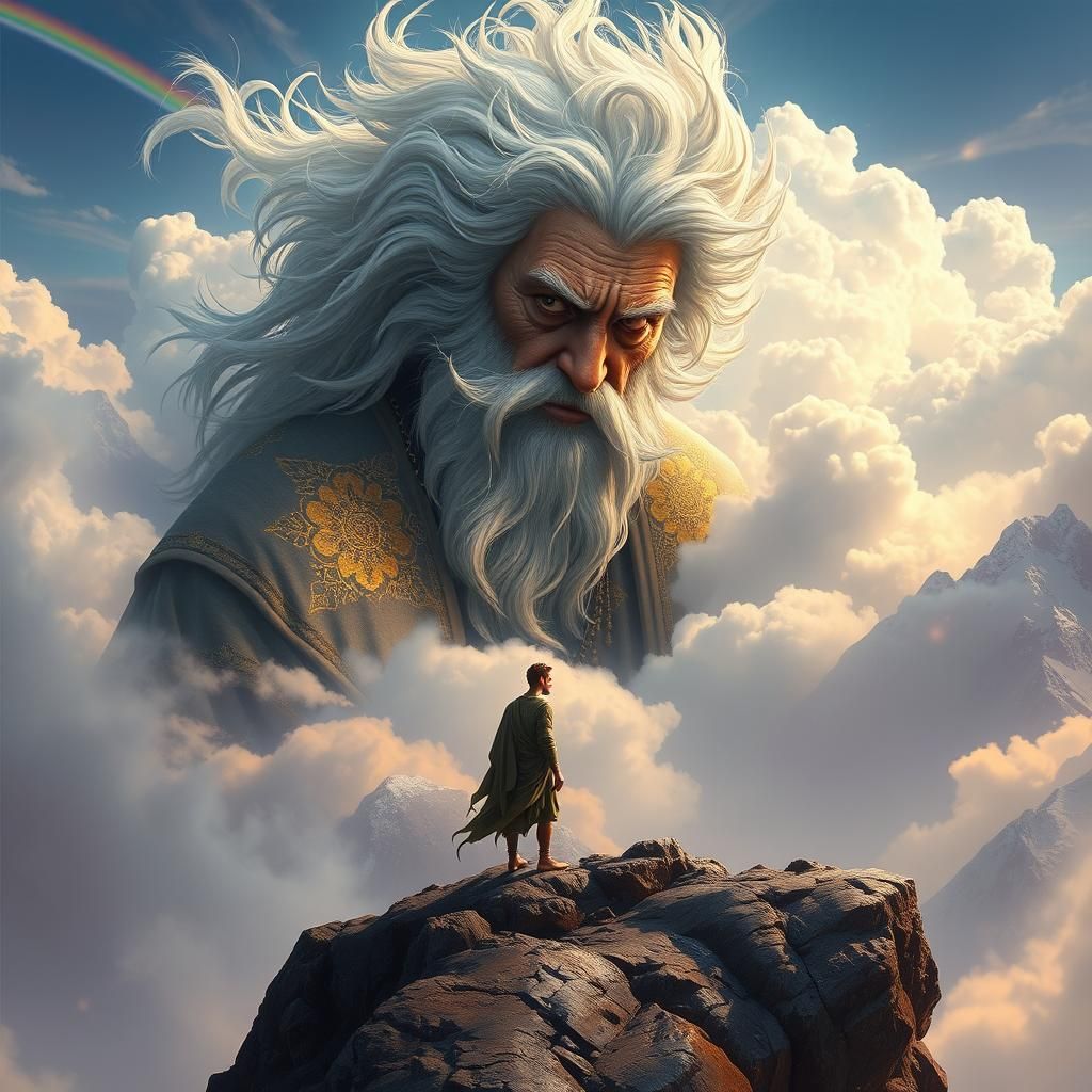 Celestial Figure Gazing Down From Heaven