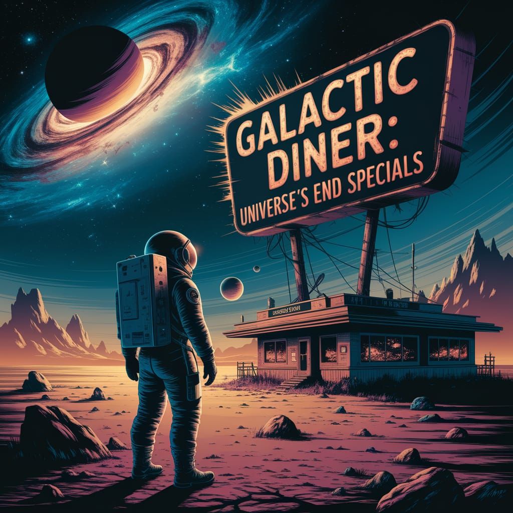 Cosmic Explorer Stares Up at a Flickering Galactic Diner Sig...