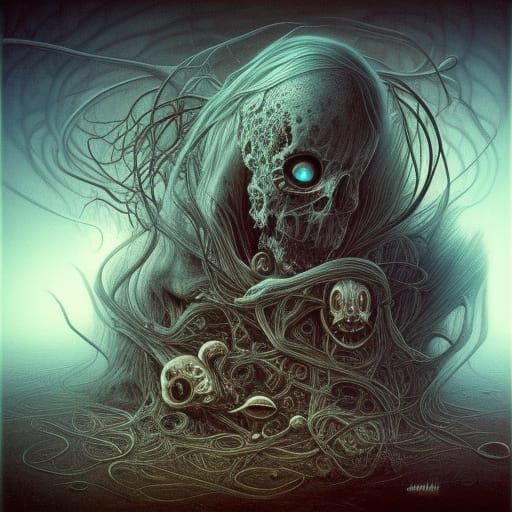 Surreal Human Body in Steampunk Dreamscape