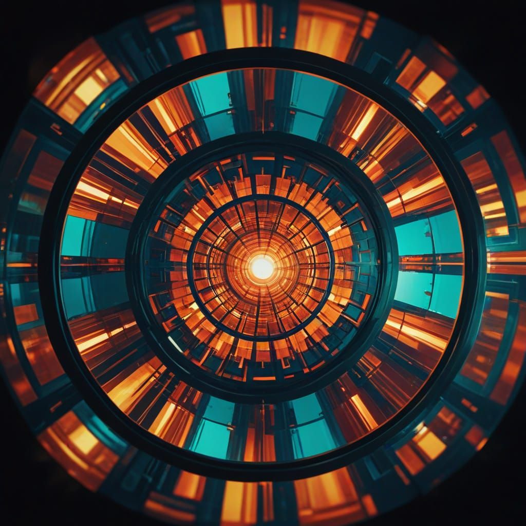 Kaleidoscope of Mirrored Geometric Patterns