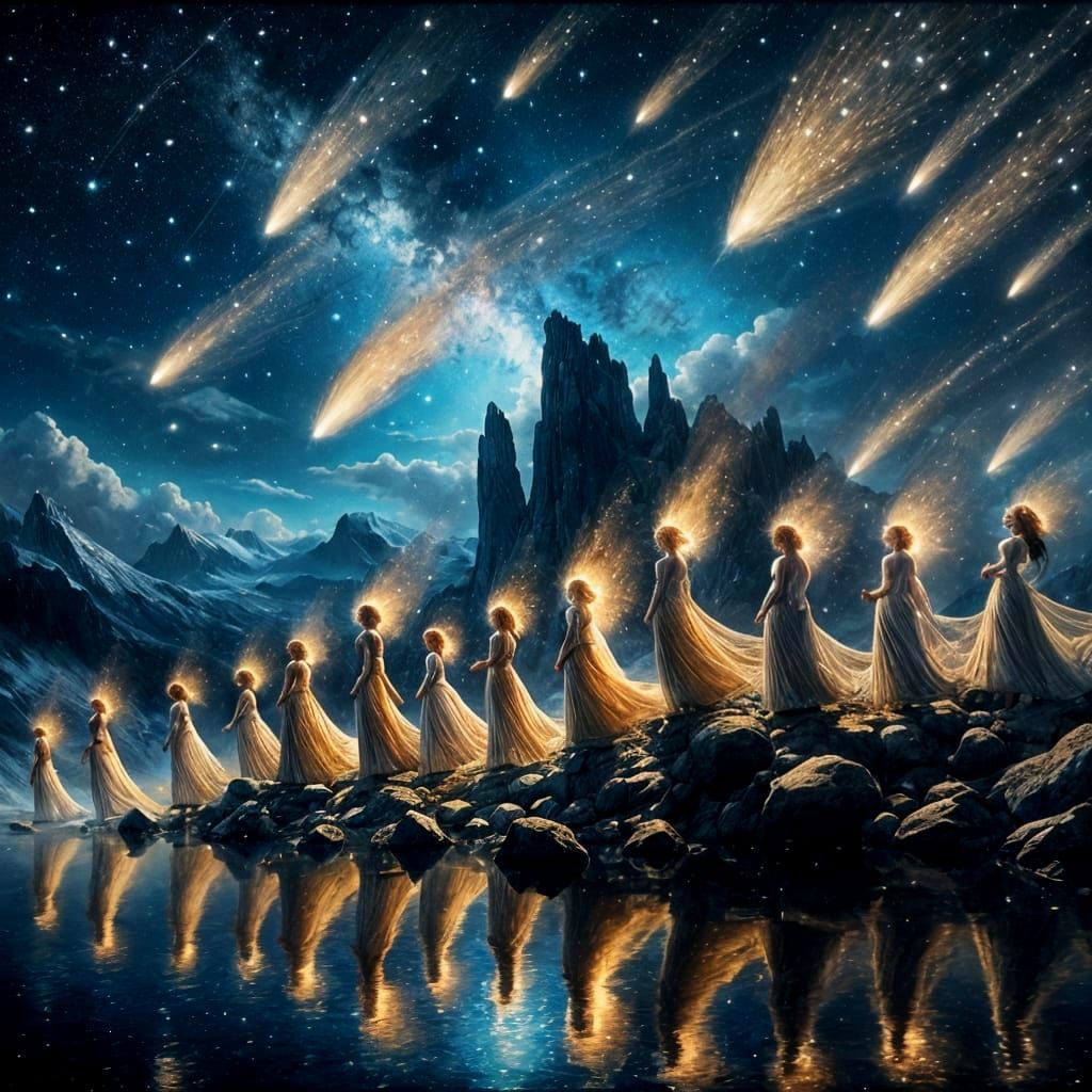 Dreamlike Landscape with Celestial Maidens in 19th Century R...