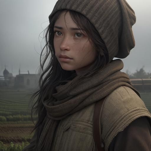 Sad Young Farmer at a Magnificent Market