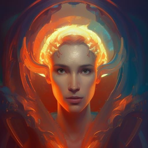 Detailed Portrait of the God of Fire