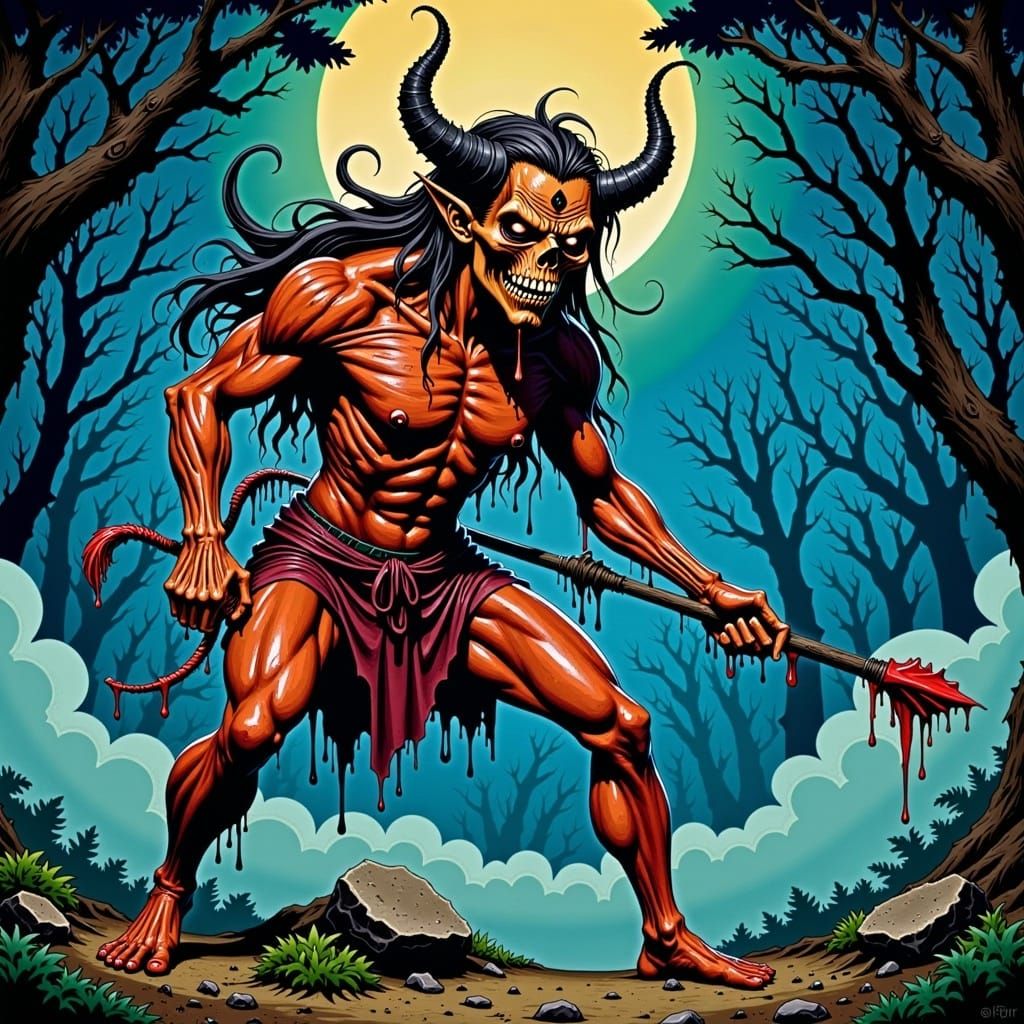 Heroic Demon Slayer in Anime Manga Style