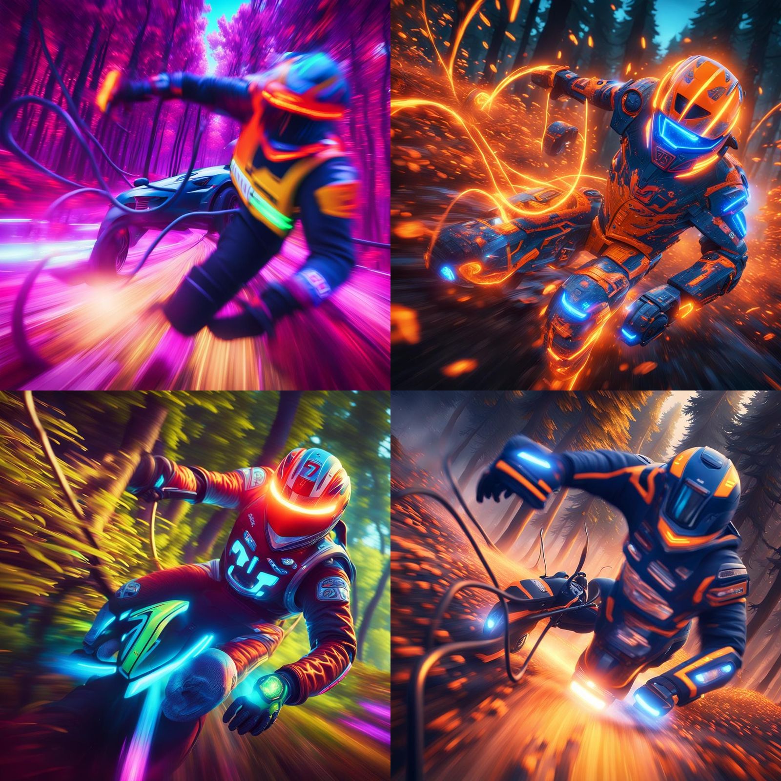 Racing Cars in Detailed Matte Painting Style