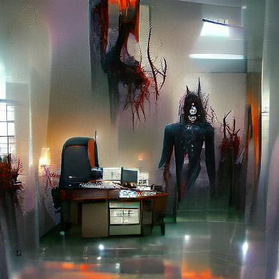 Sinister Office Scene as Digital Painting