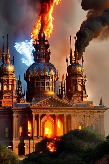 Epic Cinematic Flame in Digital Matte Painting Style