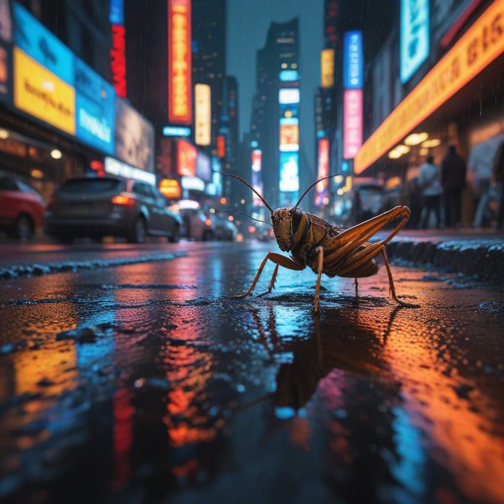 Neon City Cricket in Times Square