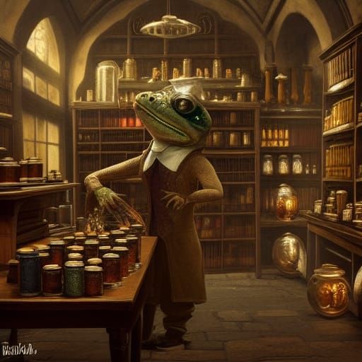 Lizard Wizard Potion Brewing in Old England