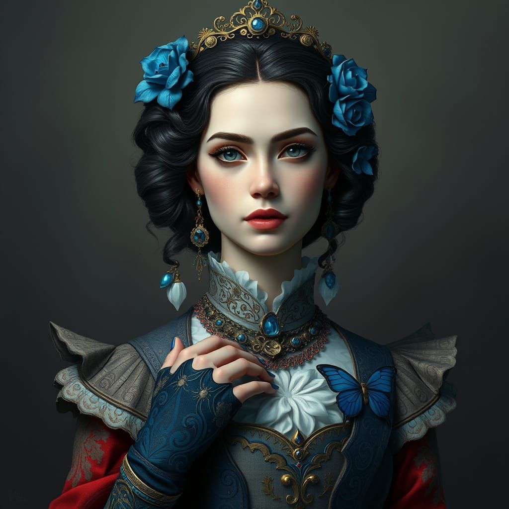 Victorian Lady Portrait in Dramatic Art Style