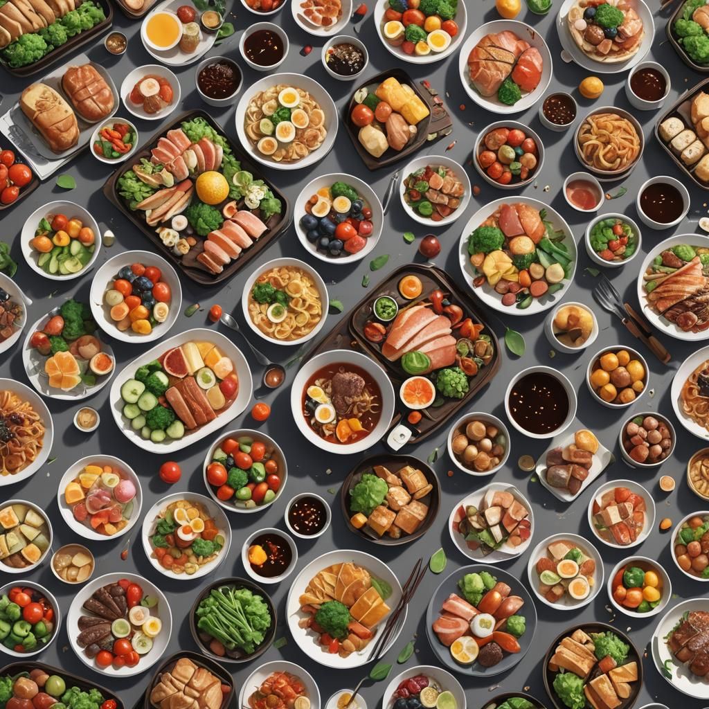 Anime-Style 3D Food Art in 8K Resolution