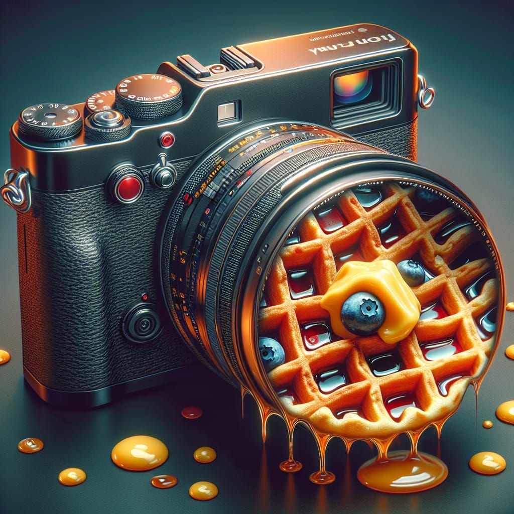 Fuji Camera Metamorphosis into Waffle, Matte Painting