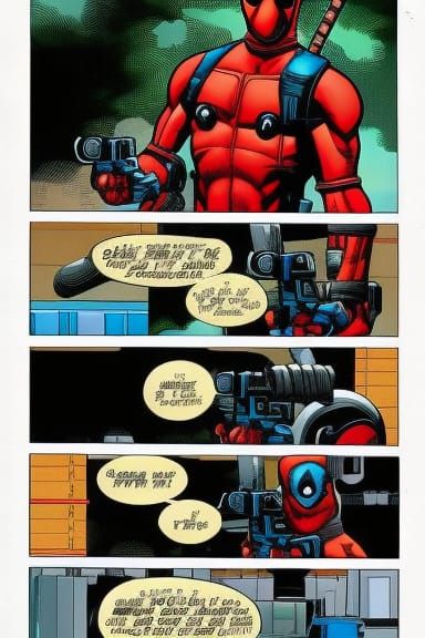 Deadpool Comic Book Page in Classic Style