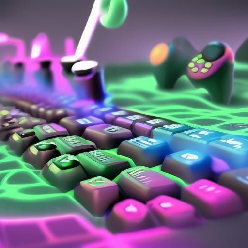 Neon Joystick Fantasy Concept Art in Deep Color