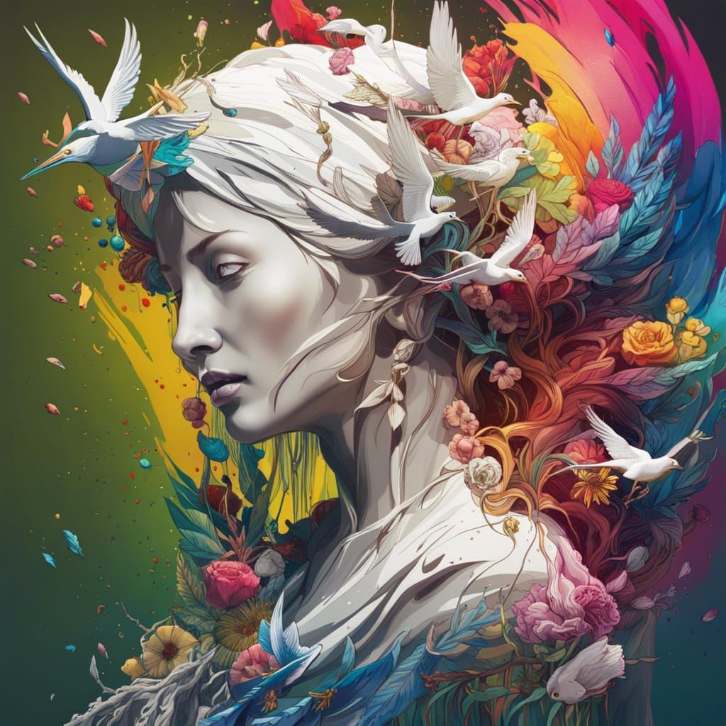 Mother of the World: Vibrant Pastel Inkblot Art