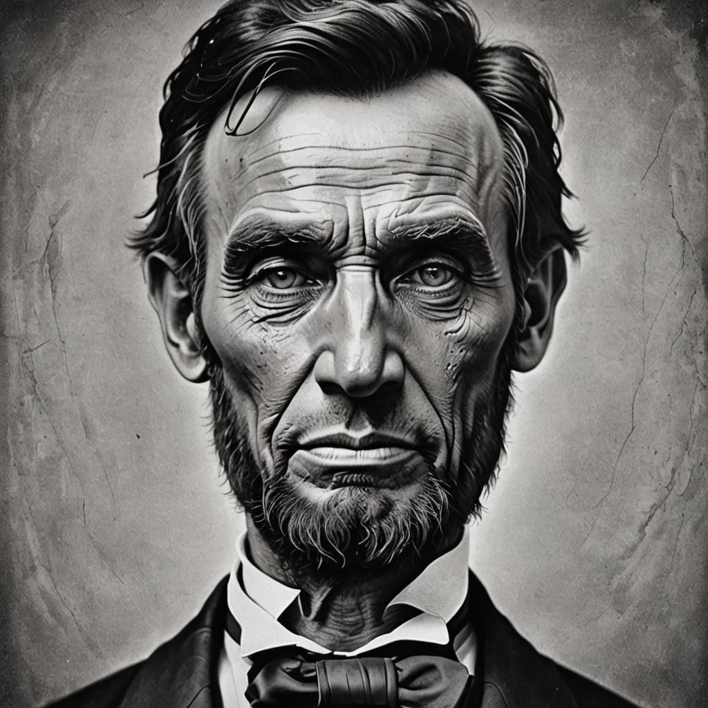 A Black and White Portrait of Abraham Lincoln