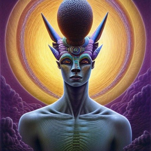 Hyperdetailed Anubis in Celestial Solarpunk Style