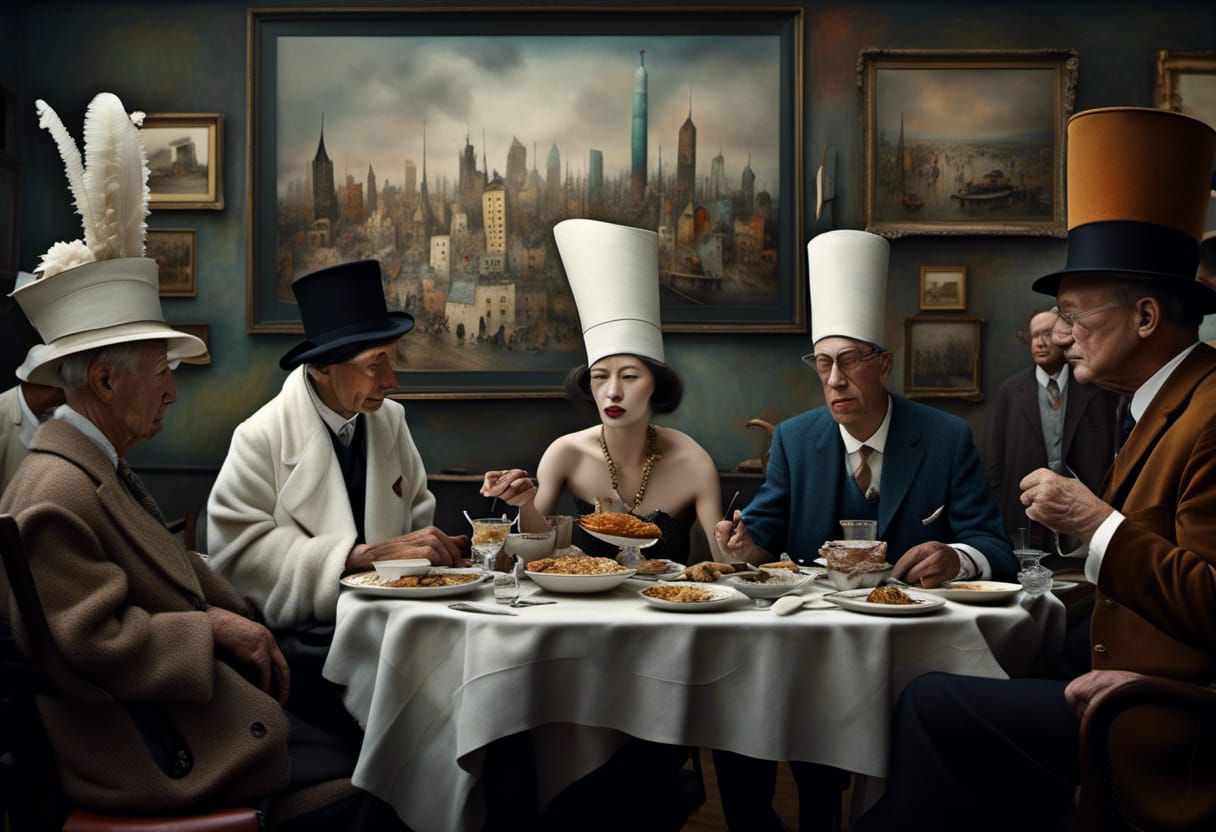 Polychromatic Abstract Cityscape in Magical Realism