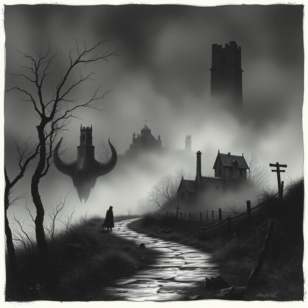 Abandoned Villages Shrouded in Mist and Shadows