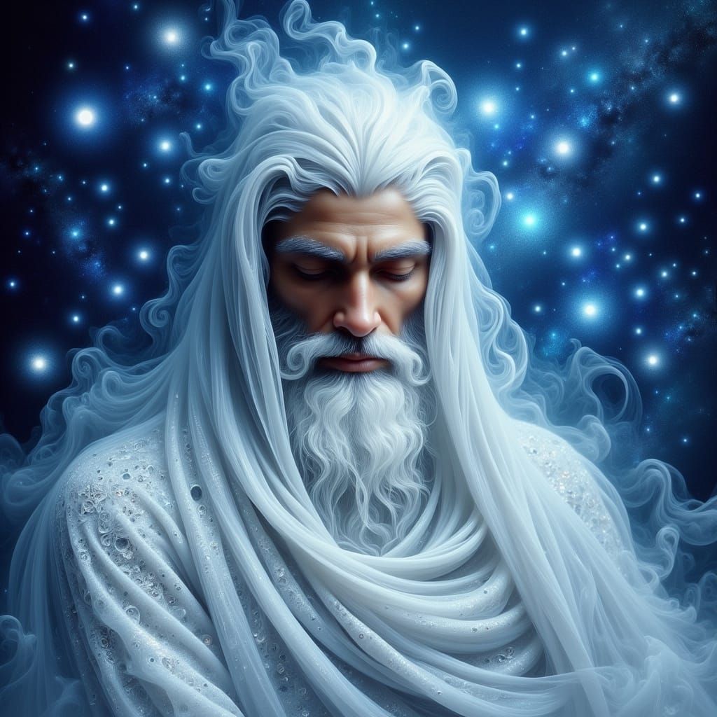 Ethereal Rumi Portrait in Dreamy Lapis Lazuli