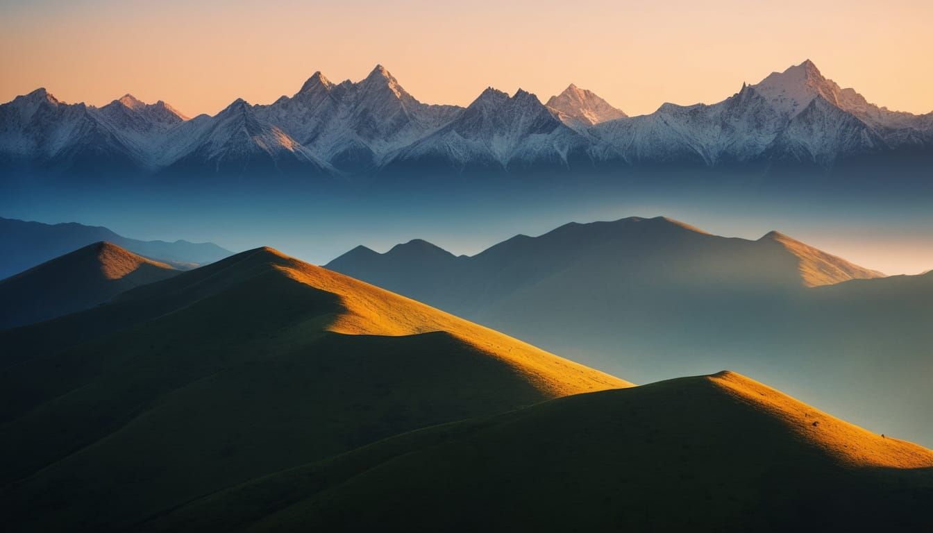 Mountain Range at Daybreak: Landscape Photography
