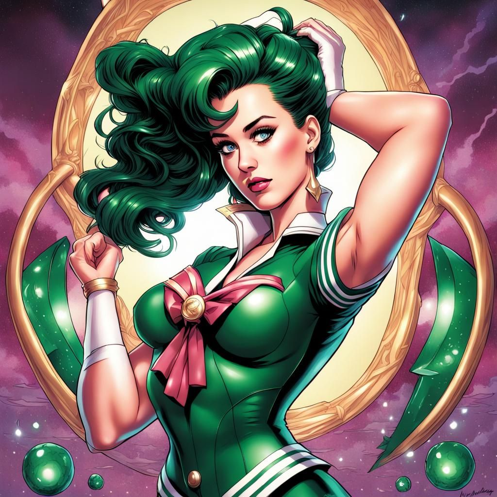 Katy Perry as Sailor Jupiter in Comic Book Art