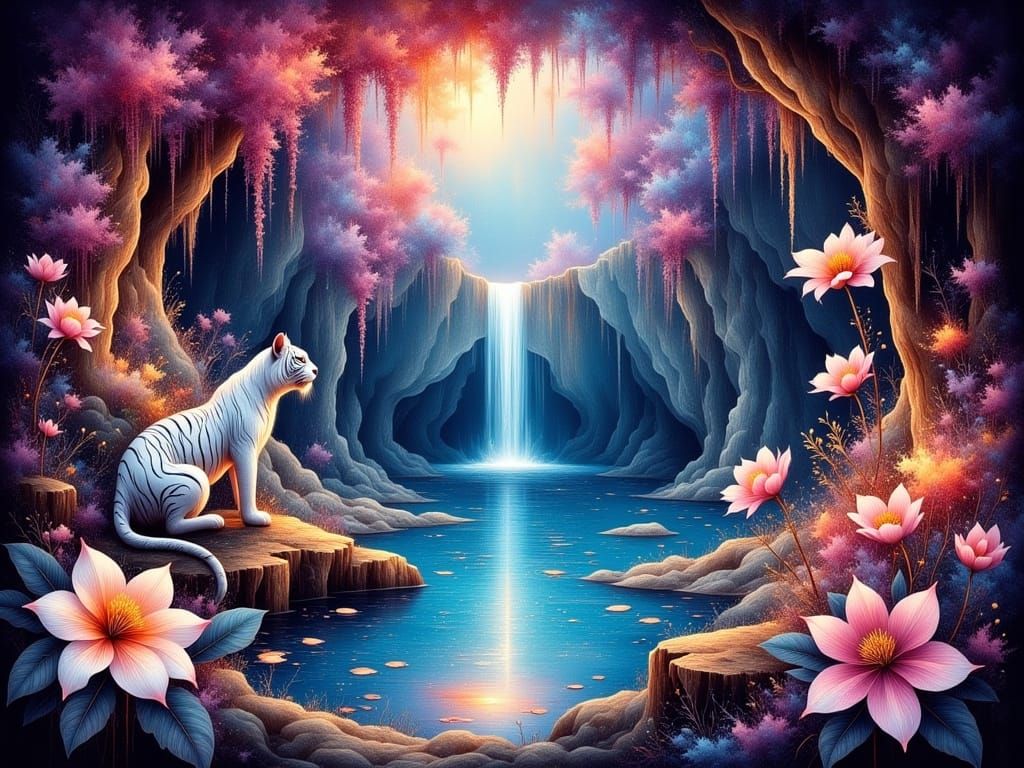 Ethereal Magic in Antique Watercolor Style