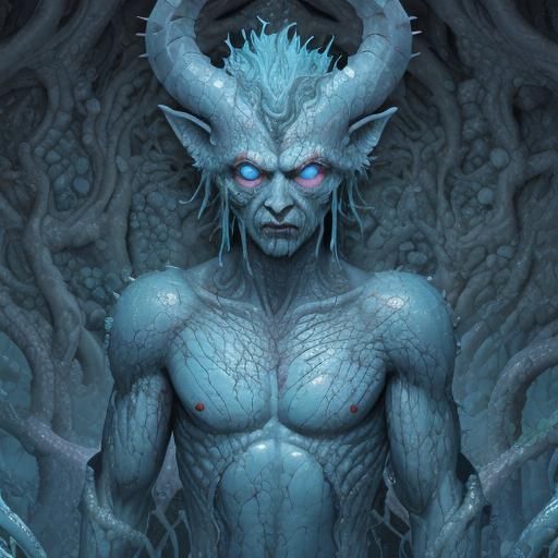 Grotesque Wall of Flesh with Blue Eyes