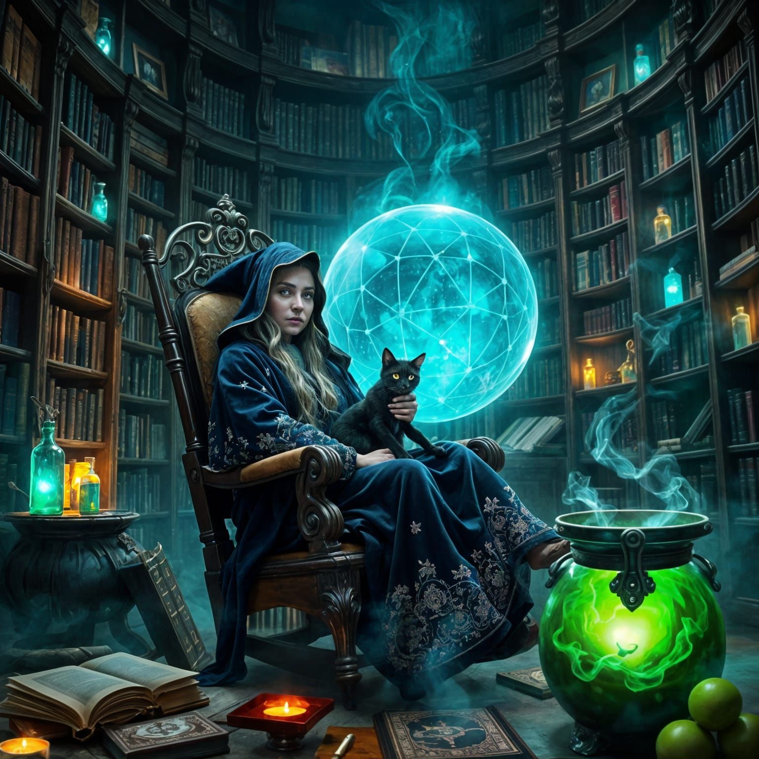 Whimsical Sorceress in a Magical Realm