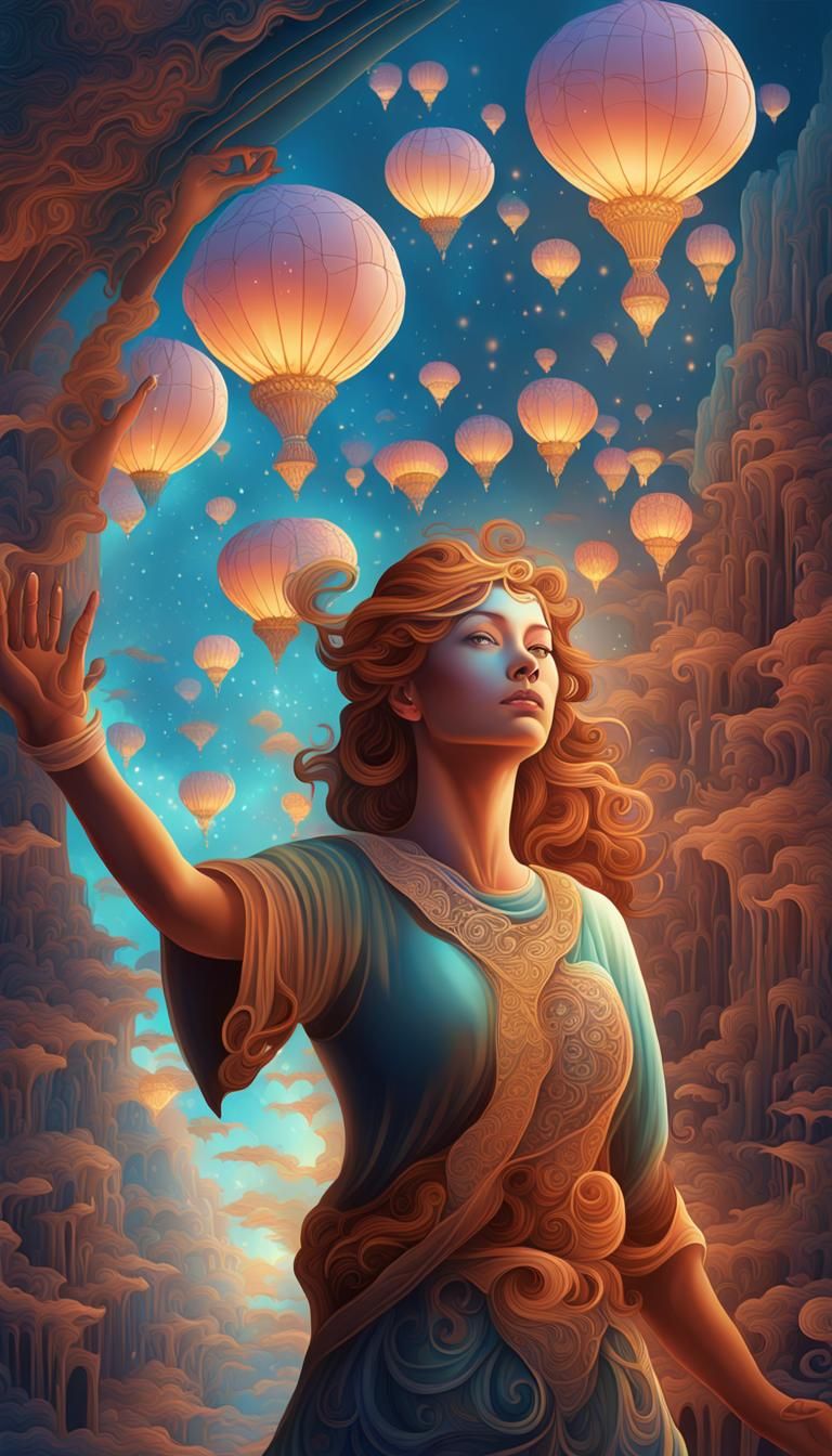 Dream Catcher in Fantasy World: Abstract Vector Art