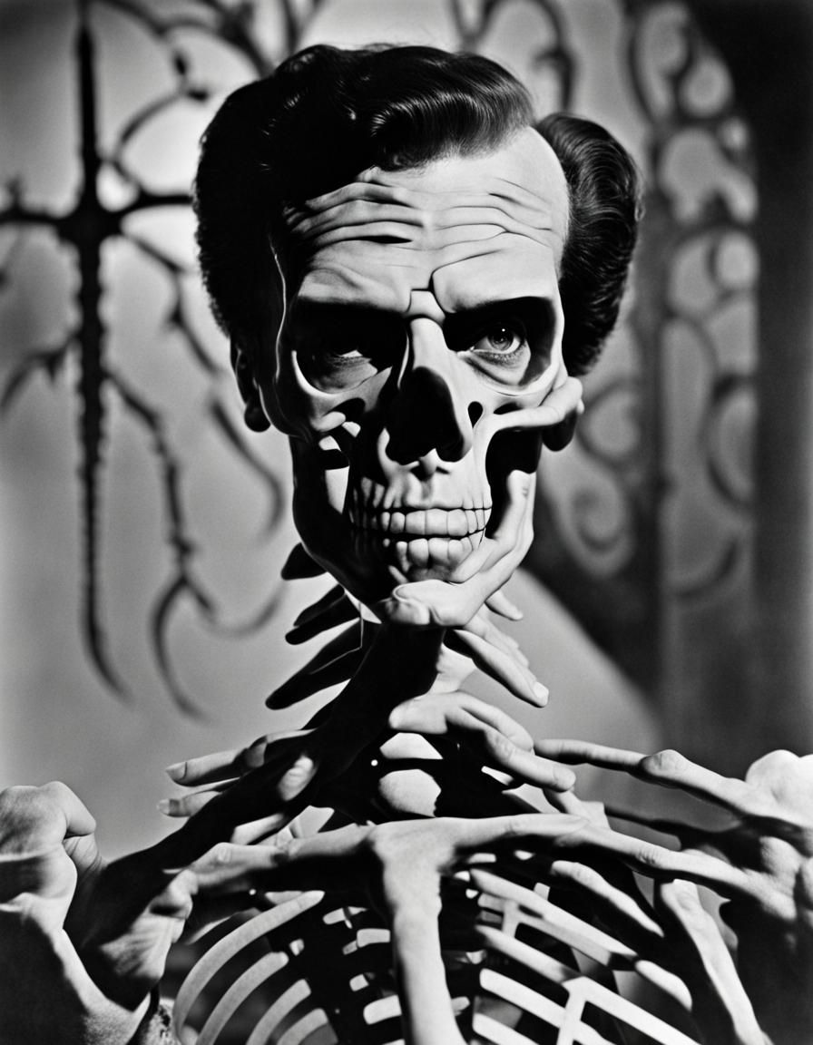 Vincent Price as Skeleton in Horror Film