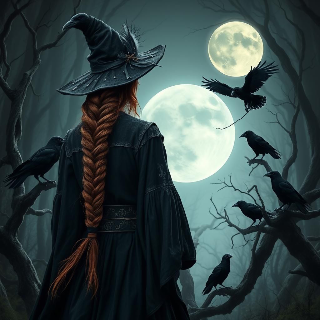 Medieval Witch in Ethereal Forest