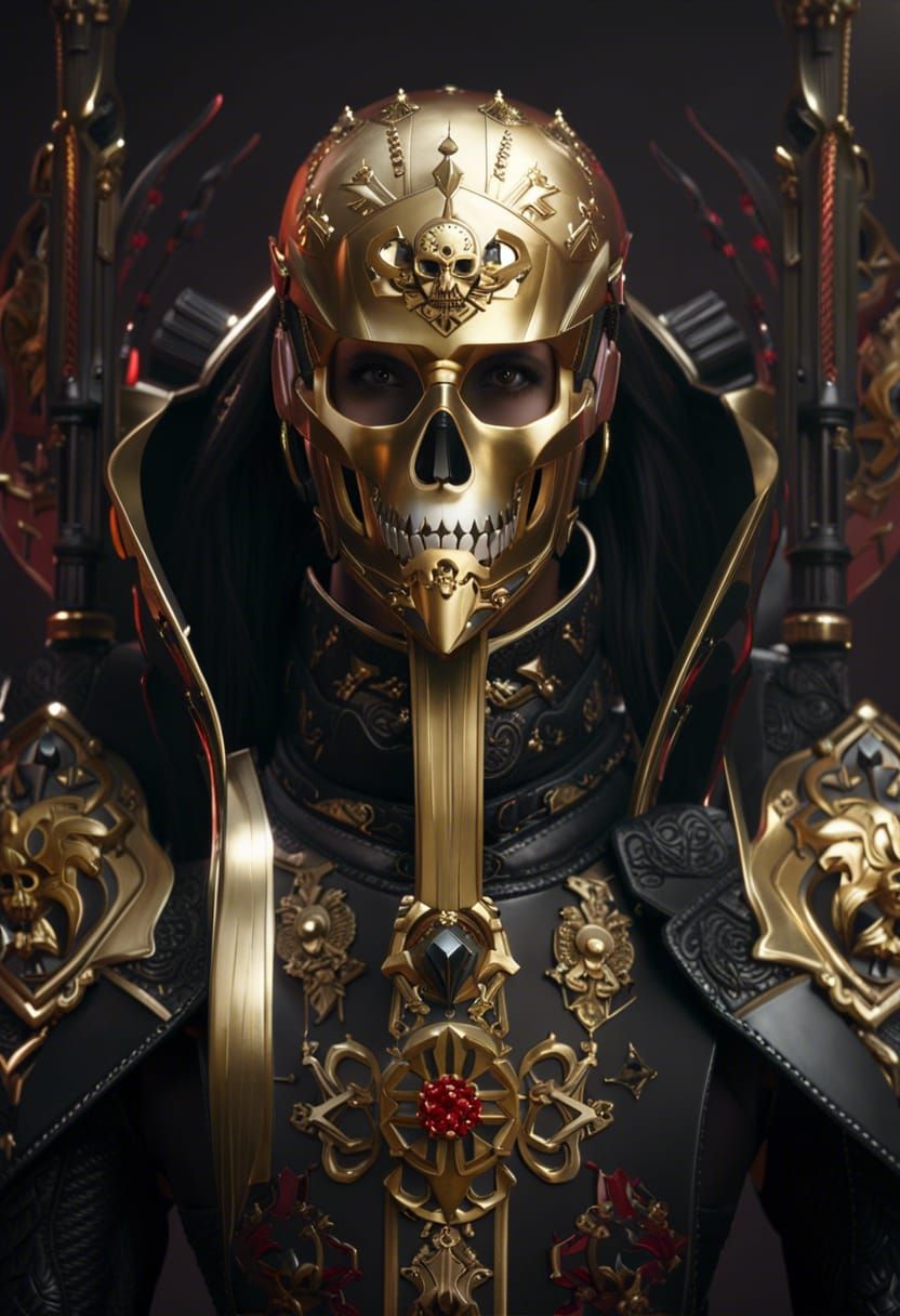 Korean Idol in Cyberpunk Armor, Hyperrealistic 8K Render