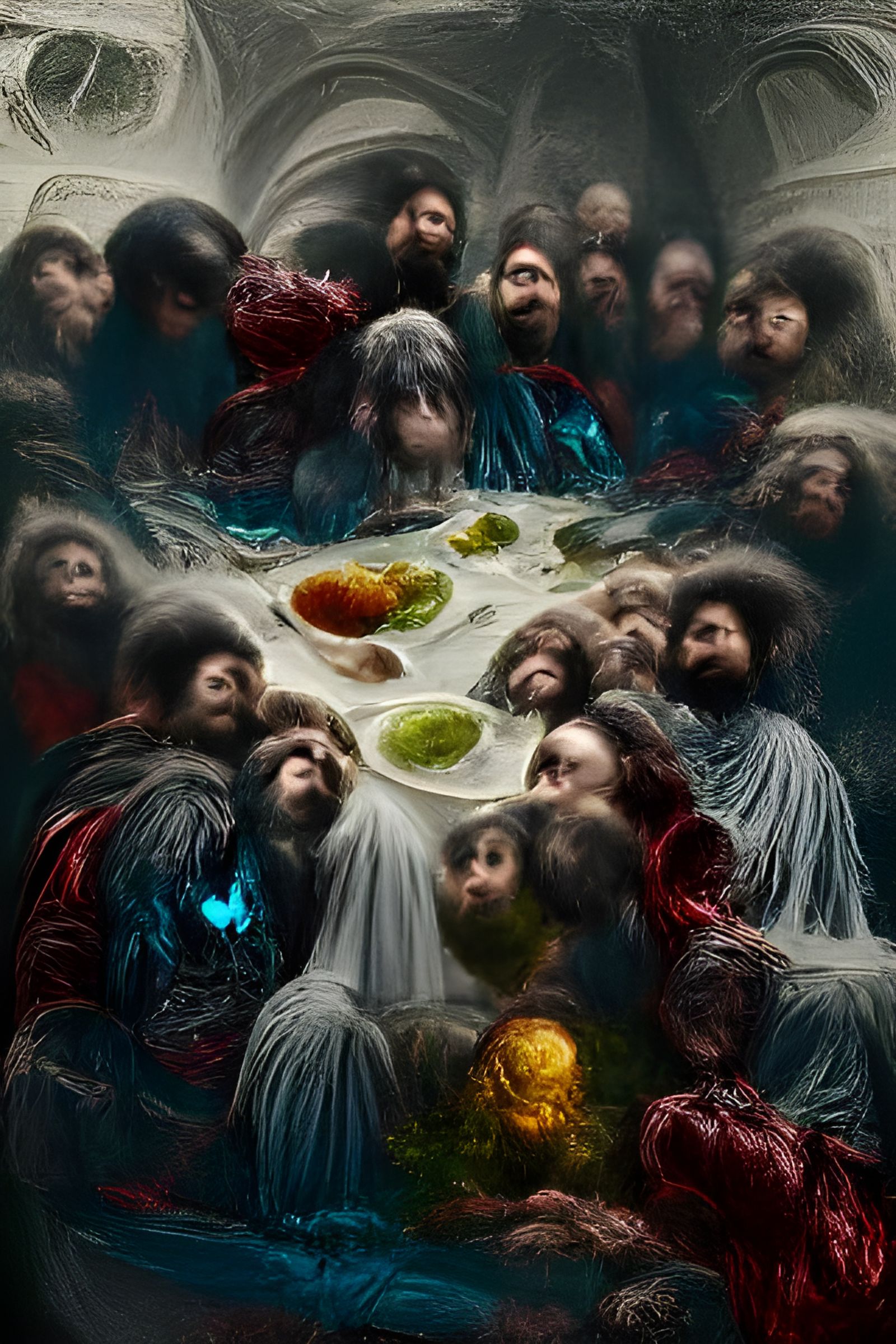 Souls Gathered: Last Supper in Doré Style