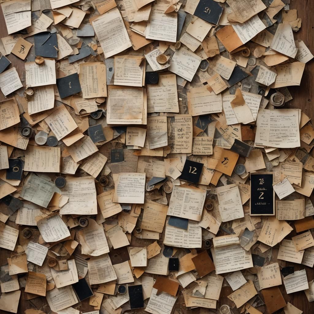 Mixed Media Collage of Antique Papers and Book Pages