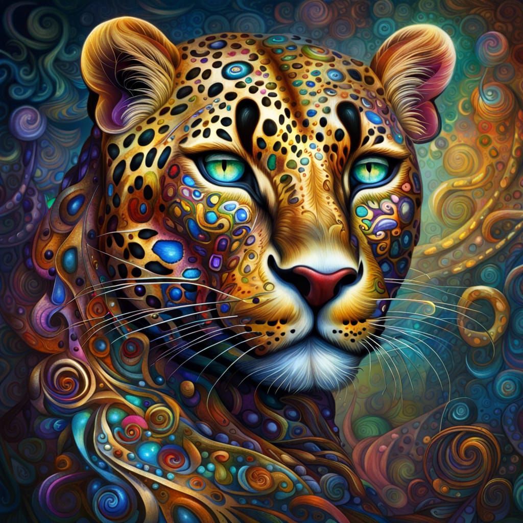 Majestic Leopard in Hyperdetailed Digital Illustration