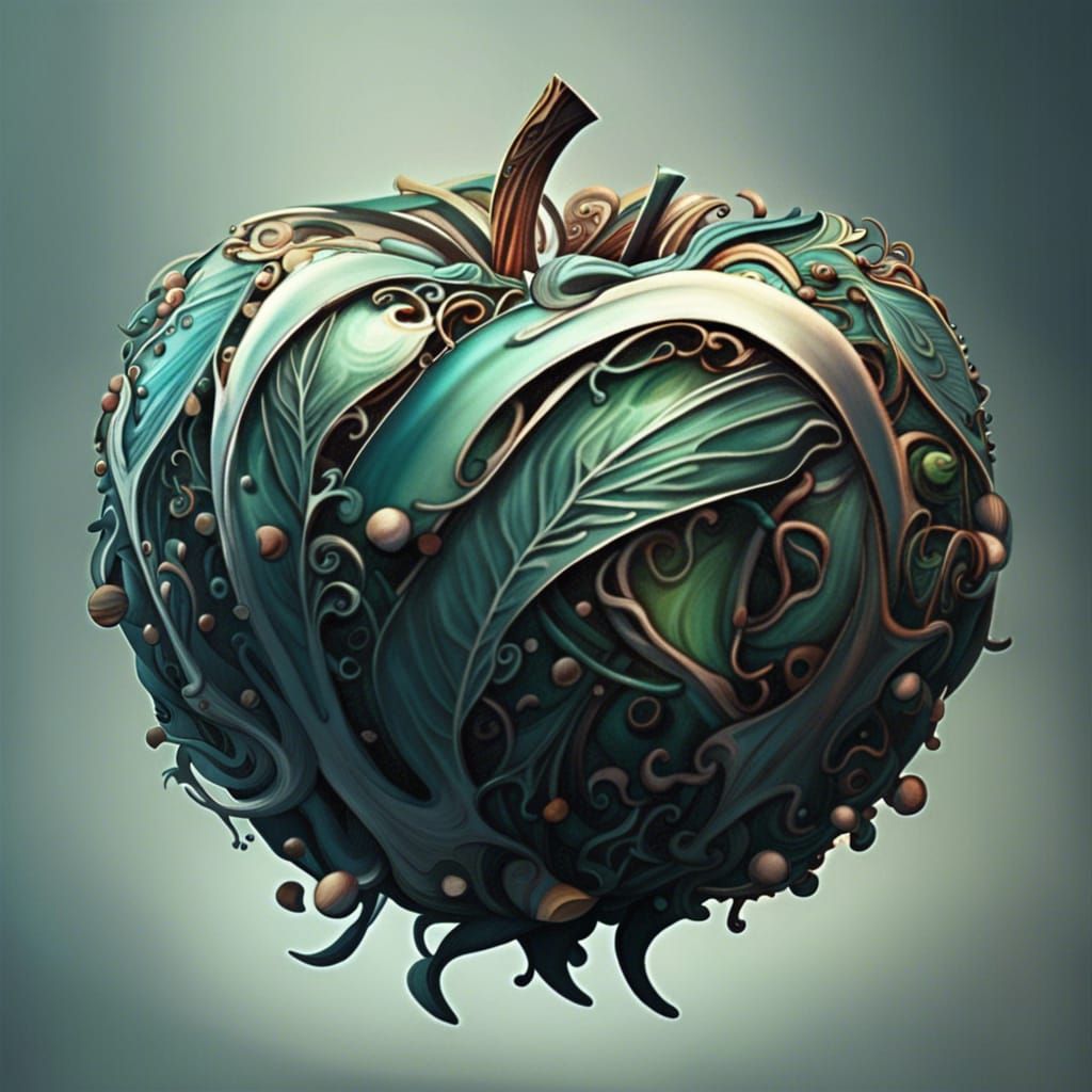 Ominous Forbidden Fruit in Photorealistic Style