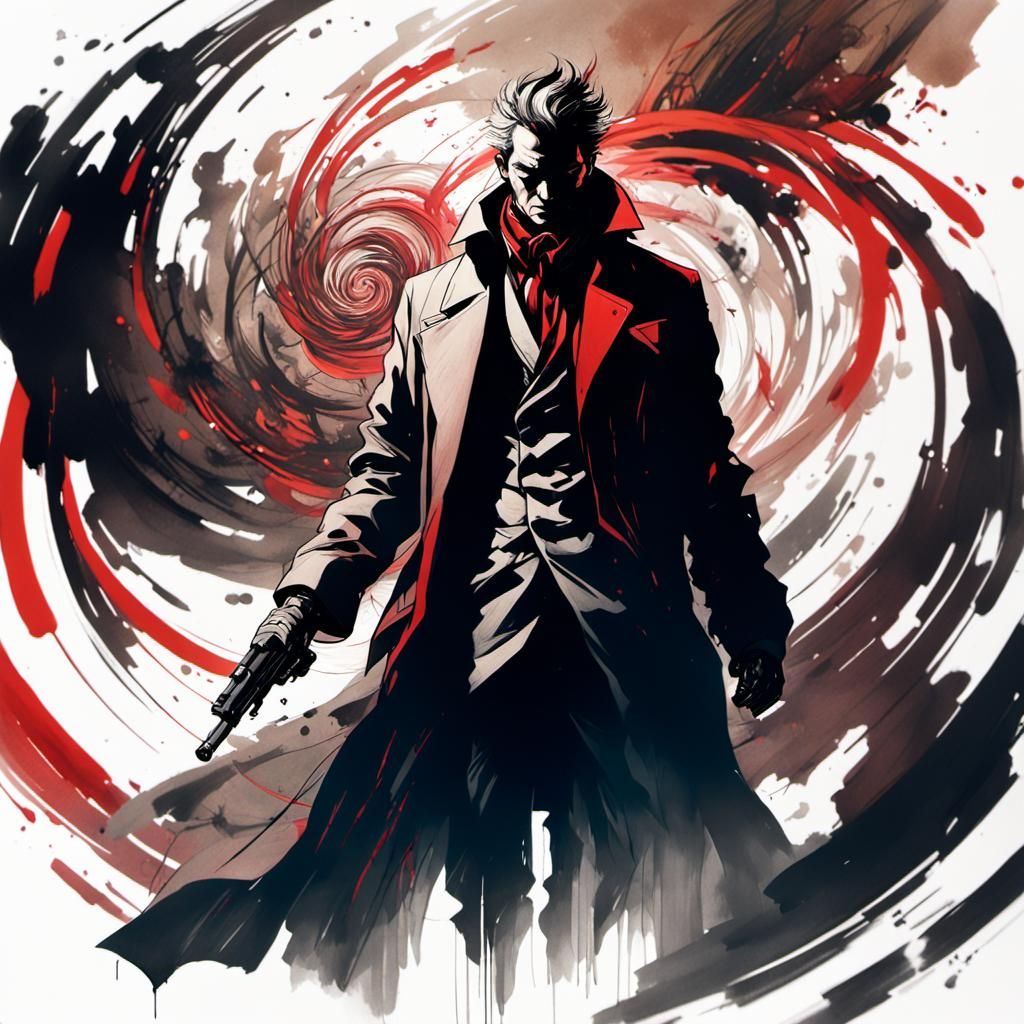 Mysterious Figure in Swirling Colors, Splash Art