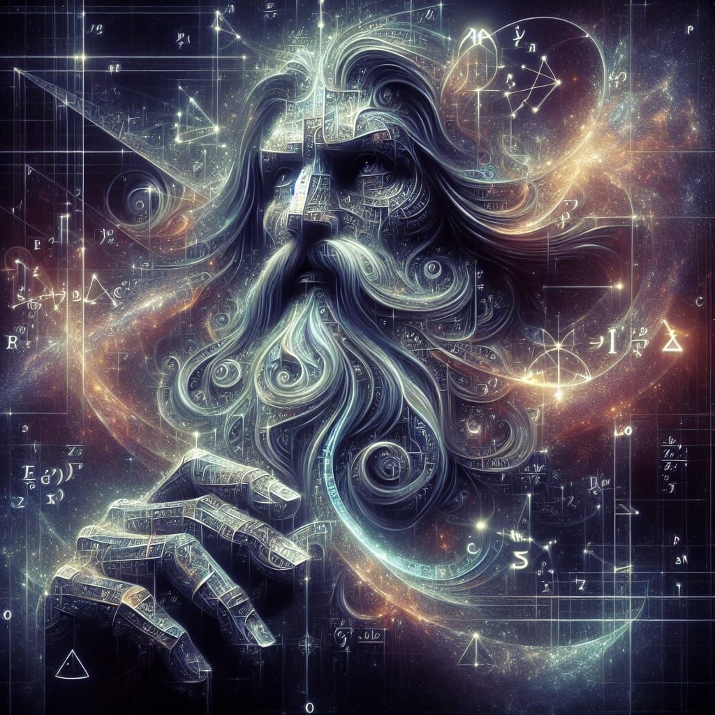 Mystical Norse Figure Embodies Cosmic Wisdom in Digital Art