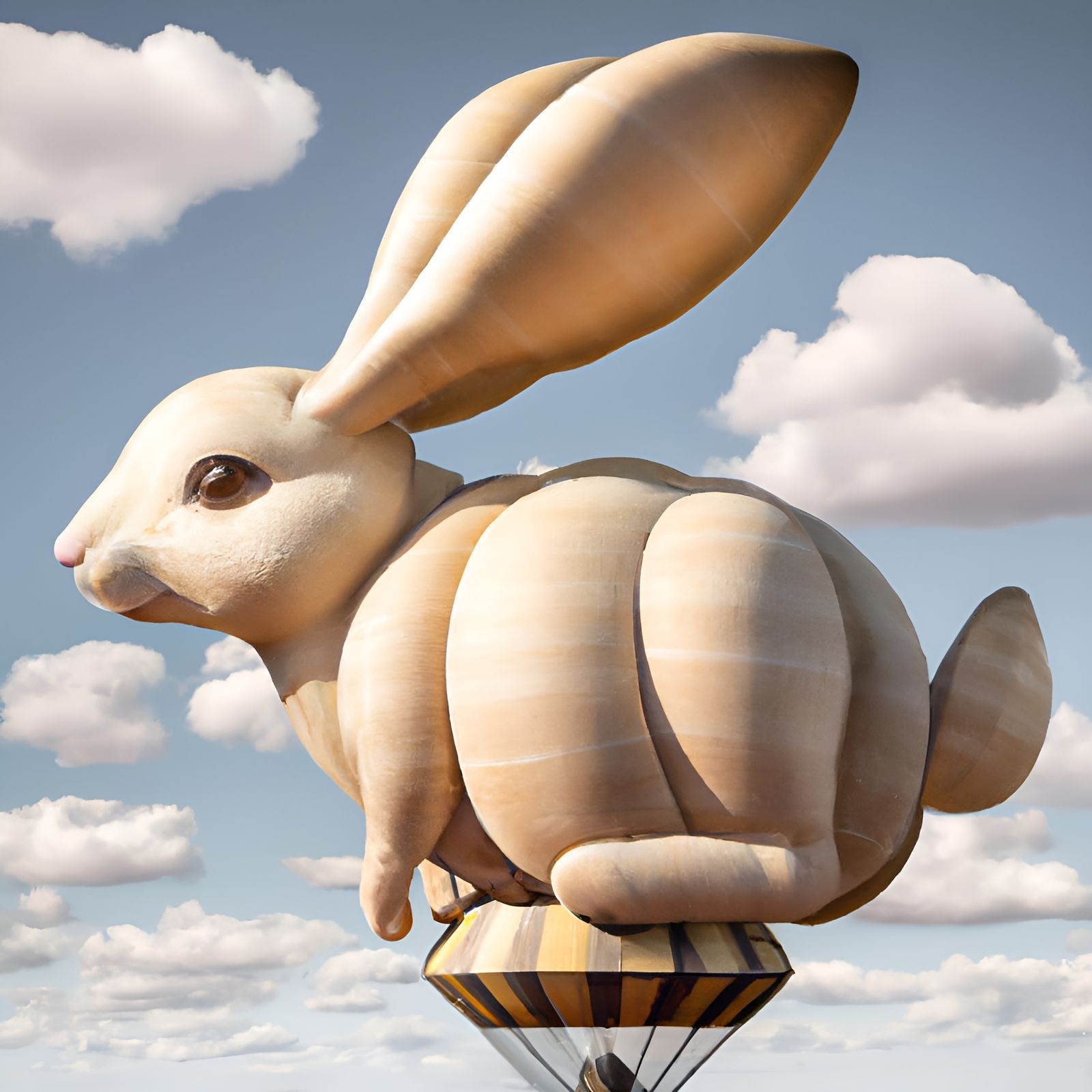 Giant Bunny Hot Air Balloon in Sunny Sky