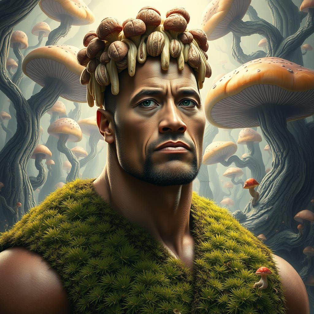 Surreal King of the Mushroom Realm in Dalí-Inspired Art