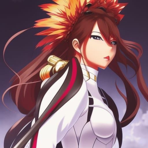 Genshin Impact Style Warrior Girl Illustration