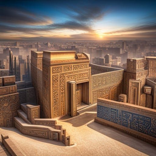 Detailed Hieroglyphs in Ancient Egypt Scenery