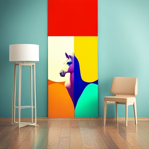 Rainbow Horse in Pop Art Style
