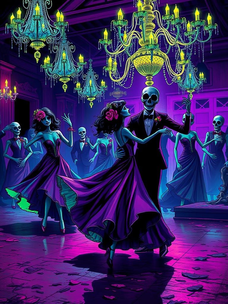 Stylish Undead Prom Night in Baroque Art Style