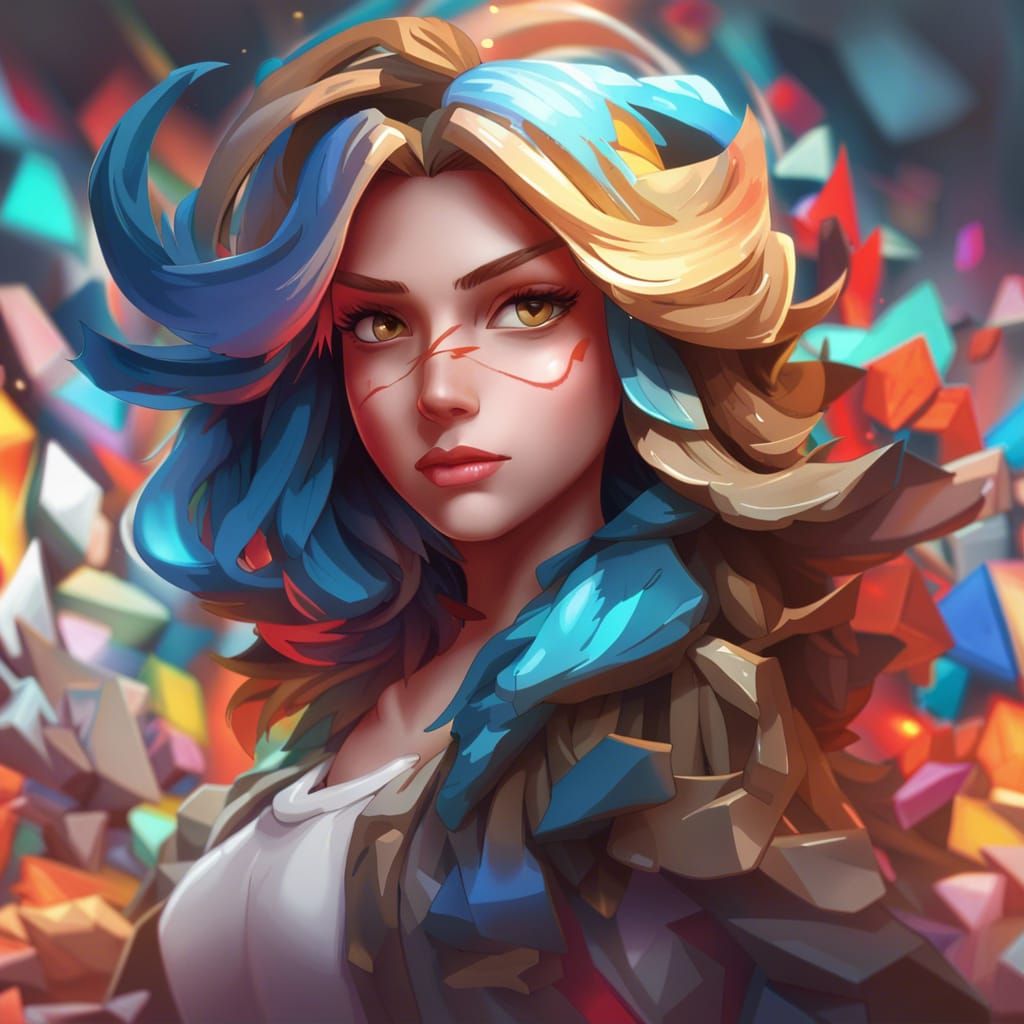 Hyperdetailed Roblox Portrait in Art Nouveau Style