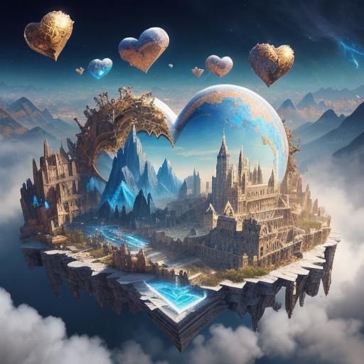 Dramatic Crystal Heart Digital Matte Painting