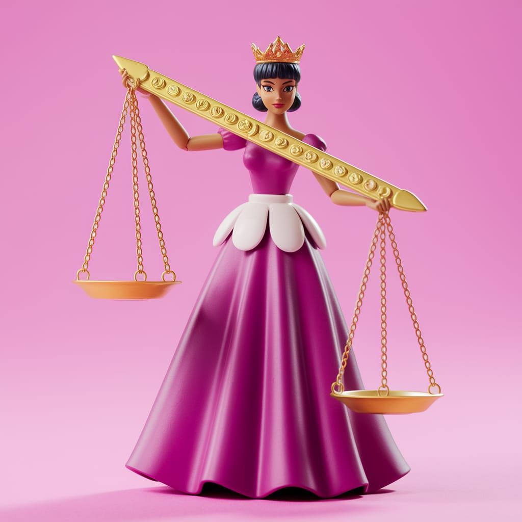 Ceramic Princess Action Figure in Whimsical Balance